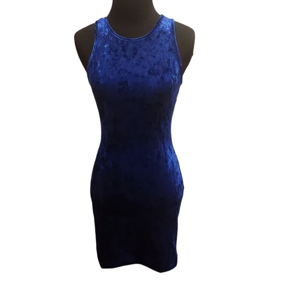 Forever 21 | Dresses | Forever 2 Royal Blue Bodycon Velvet Tank Mini Dress  Small | Poshmark